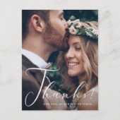 Hübsch-Danke-Script-Foto-Hochzeit Postkarte (Vorderseite)