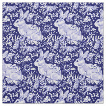 Hübsch Dark Blue & White Rabbit Bird Dedham Delft