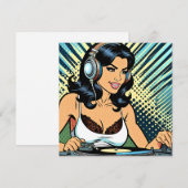 Hübsch Deejay Jamming Pop Art Feiertagskarte (Vorne/Hinten)