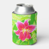 Hübsch Deep Pink Stargazer Liuon on Lime Green Dosenkühler