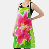 Hübsch Deep Pink Stargazer Liuon on Lime Green Schürze (InSitu)
