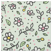 Hübsch Doodle Daisy Blume Niedlich Girly Pattern Stoff (Muster)