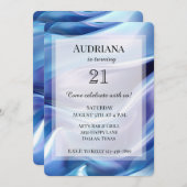 Hübsch Dreamy Blue Lila Geburtstag Einladung (Vorne/Hinten)