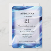 Hübsch Dreamy Blue Lila Geburtstag Einladung (Vorderseite)