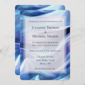 Hübsch Dreamy Blue Lila Romantische Hochzeit Einladung (Vorne/Hinten)