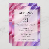Hübsch Dreamy Pink Lila Geburtstag Einladung (Vorne/Hinten)