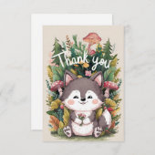 Hübsch Dreamy Wolf Dankeskarte (Vorne/Hinten)