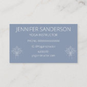 Hübsch Duck Egg Blue Boho Floral Lotus Yoga Visitenkarte (Rückseite)