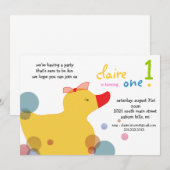 Hübsch Ducky - Einladungen zum Geburtstag (Vorne/Hinten)