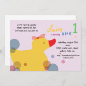 Hübsch Ducky - Rosa Einladungen zum Geburtstag (Vorne/Hinten)