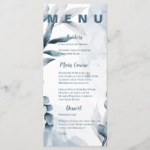 Hübsch Dusty Blue Eucalyptus Blätter Wedding Party Menükarte (Vorderseite)