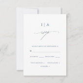 Hübsch Dusty Blue Monogram Wedding Rsvp (Vorderseite)