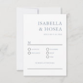 Hübsch Dusty Blue Silver Glitzer Lace Wedding RSVP (Rückseite)