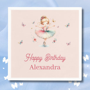 Hübsch Dusty Pink Ballerina Kindergeburtstag Party Serviette