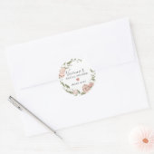 Hübsch Dusty Pink Floral Brautparty Gefallen Siege Runder Aufkleber (Umschlag)
