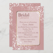 Hübsch Dusty Rose Custom Bridal Dusche Einladung (Vorne/Hinten)