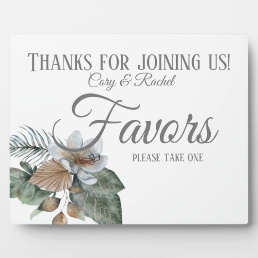 Hübsch Earth Tone Boho Bouquet Gastgeschenke Hochz Fotoplatte (Vorderseite)