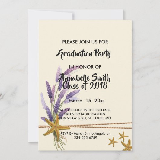 hübsch Einfache Abschluss Einladung (Vorderseite)