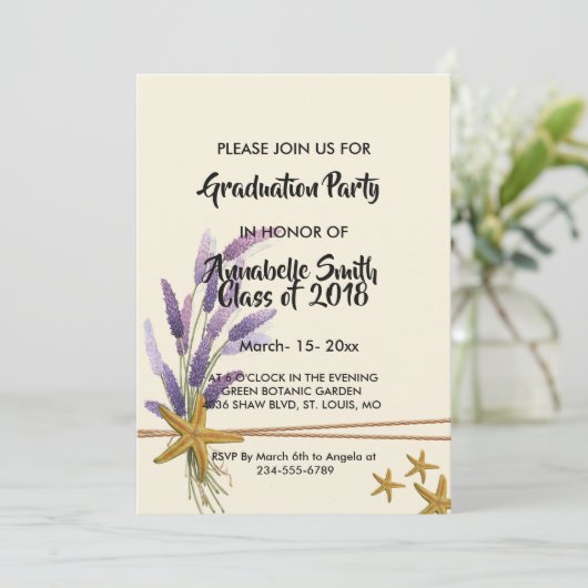 hübsch Einfache Abschluss Einladung (Stehend Vorderseite)