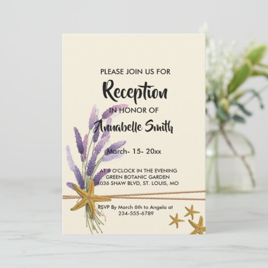 hübsch Einfache Empfang Einladung (Stehend Vorderseite)