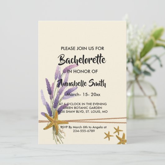 hübsch Einfache Seesternbachelor Einladung (Stehend Vorderseite)