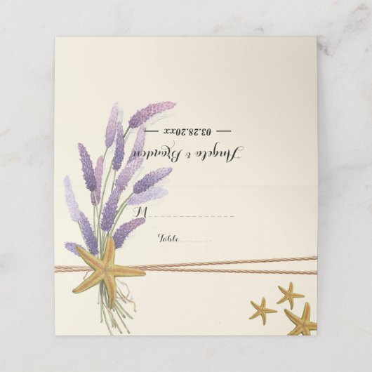 hübsch Einfache Seesterne Platzkarte (Außenseite Aufgefaltet)