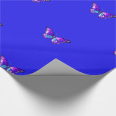 Hübsch Elec. Blue Butterfly Wrapping Paper Geschenkpapier (Ecke)