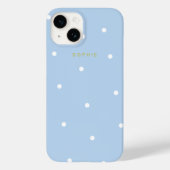 Hübsch Elegant Minimal Simple Blue Niedlich Polka  Case-Mate iPhone Hülle (Rückseite)