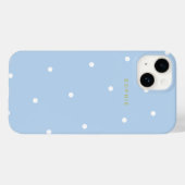 Hübsch Elegant Minimal Simple Blue Niedlich Polka  Case-Mate iPhone Hülle (Rückseite (Horizontal))
