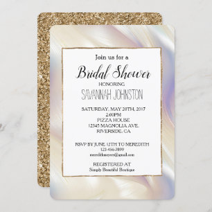 Hübsch Elegant Pearl Aqua Lila Rundgang Kunstgiess Einladung