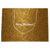 Hübsch Elegante Viktorianische Goldene Blumen Große Geschenktüte (Vorderseite)