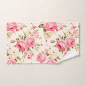 Hübsch Elegante Vintage Creme Rosa Rosen Badhandtuch Set (Handtuch)