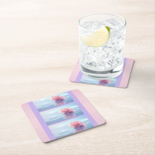 Hübsch Eleganter Rosa Roses Stone Untersetzer (Vor Ort)