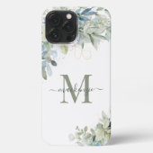 Hübsch Eukalyptus Botanisches Monogramm iPhone Hülle (Rückseite)