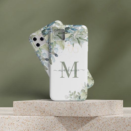 Hübsch Eukalyptus Botanisches Monogramm iPhone Hülle