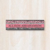 Hübsch Exotic Pink Girly Modern Glitzer Office Türschild (Vorderseite )