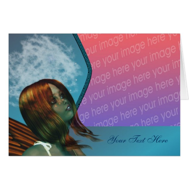 Hübsch Fairy Fantasy Foto Card (Vorderseite (Horizontal))