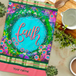 Hübsch Faith Floral Your Name Kariert Stilvoll Geschirrtuch<br><div class="desc">Chic Personalisiert Faith Floral Kariert Stilvolles Küchentuch. Diese spaßigen, farbenfrohen Handtücher sind perfekt, um Ihrer Küche eine ganz besondere Freude zu bereiten. Pair es mit einer Flasche Wein und es ist ein großartiges personalisiertes Geschenk für Freunde, Familie, Mitarbeiter, Nachbarn, etc. Fügen Sie im Personalisierungsbereich einen Namen hinzu. Für mehr eine...</div>