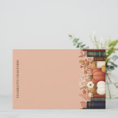 Hübsch Fall Floral Bookish Briefpapier (Stehend Vorderseite)