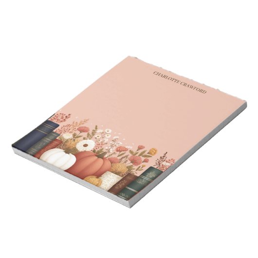 Hübsch Fall Floral Bookish Notizblock (Rotiert)