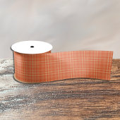 Hübsch Fall Orange Tartan Pattern Ribbon Satinband
