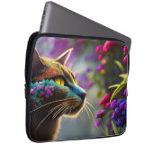 Hübsch Fantasy Blume Cat Laptopschutzhülle (Vorne Rechts)