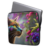 Hübsch Fantasy Blume Cat Laptopschutzhülle (Vorderseite Links)