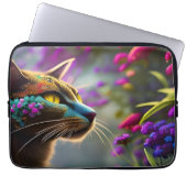 Hübsch Fantasy Blume Cat Laptopschutzhülle (Vorderseite)