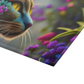 Hübsch Fantasy Blume Cat Schneidebrett (Ecke)