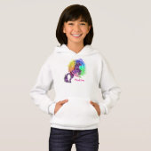 Hübsch Fantasy Rainbow Unicorn Personalisiert Hoodie (Vorne ganz)