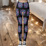 Hübsch farbenfroh Lila Mandala Mystical Leggings<br><div class="desc">Hübsche Leggings in Schwarz,  Blau,  lila,  Rot,  Gelb und Türkis. Handgezeichnet.</div>