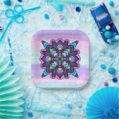 Hübsch farbenfroh Lila Mandala Mystical Pappteller (Party)