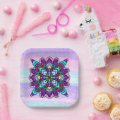 Hübsch farbenfroh Lila Mandala Mystical Pappteller (Party)