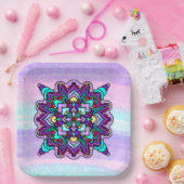 Hübsch farbenfroh Lila Mandala Mystical Pappteller (Party)
